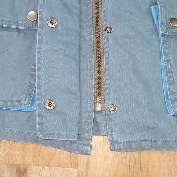 ☔️🔹️French Connection Blue Zippered Utility Jacket Size 8 - Picture 8 of 16